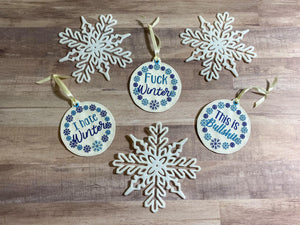 Winter Ornament set of 3 designs machine embroidery design DIGITAL DOWNLOAD