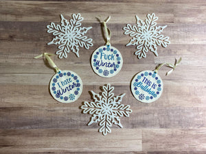 Winter Ornament set of 3 designs machine embroidery design DIGITAL DOWNLOAD