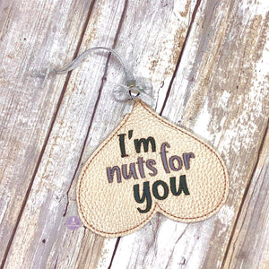 I'm nuts for you Ornament 4x4 machine embroidery design DIGITAL DOWNLOAD