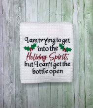 Load image into Gallery viewer, Holiday Spirit machine embroidery design 4 sizes included DIGITAL DOWNLOAD