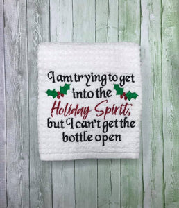 Holiday Spirit machine embroidery design 4 sizes included DIGITAL DOWNLOAD