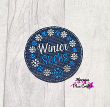 Load image into Gallery viewer, Winter Coaster set of 4 designs machine embroidery design DIGITAL DOWNLOAD