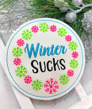 Load image into Gallery viewer, Winter Coaster set of 4 designs machine embroidery design DIGITAL DOWNLOAD