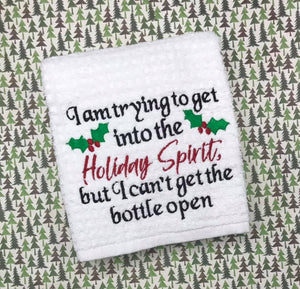 Holiday Spirit machine embroidery design 4 sizes included DIGITAL DOWNLOAD