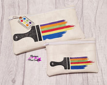 Load image into Gallery viewer, Paintbrush ITH Bag 5 sizes available (charm included) machine embroidery design DIGITAL DOWNLOAD