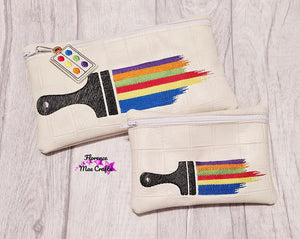 Paintbrush ITH Bag 5 sizes available (charm included) machine embroidery design DIGITAL DOWNLOAD