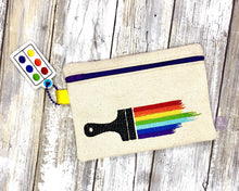 Load image into Gallery viewer, Paintbrush ITH Bag 5 sizes available (charm included) machine embroidery design DIGITAL DOWNLOAD