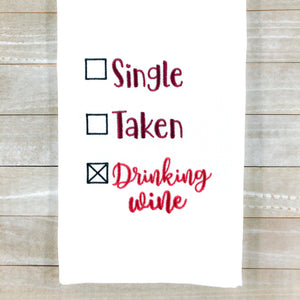 Single Taken Drinking Wine machine embroidery design (5 sizes included) DIGITAL DOWNLOAD