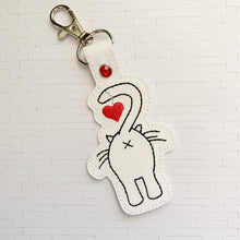 Load image into Gallery viewer, Cat Butt heart Snap tab single and multi files included machine embroidery design DIGITAL DOWNLOAD