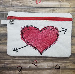 Sketchy heart ITH bag 5 sizes available machine embroidery design DIGITAL DOWNLOAD