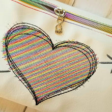 Load image into Gallery viewer, Sketchy heart ITH bag 5 sizes available machine embroidery design DIGITAL DOWNLOAD
