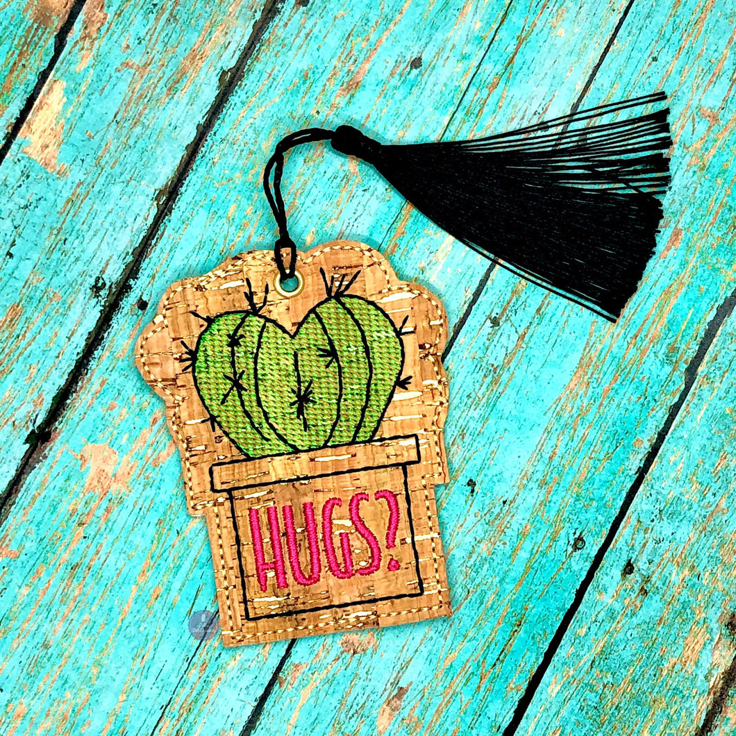 Heart Cacti Bookmark machine embroidery design DIGITAL DOWNLOAD