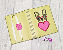 Load image into Gallery viewer, Doggie Applique Notebook Cover (2 sizes available) machine embroidery design DIGITAL DOWNLOAD