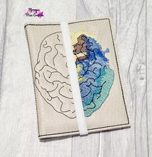 Load image into Gallery viewer, Creative Brain Sketchy Notebook Cover (2 sizes available) machine embroidery design DIGITAL DOWNLOAD