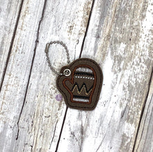 Load image into Gallery viewer, Bernie Snap tab and mitten charm set machine embroidery design DIGITAL DOWNLOAD