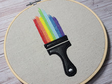 Load image into Gallery viewer, Paint brush sketchy applique machine embroidery design (4 sizes included) DIGITAL DOWNLOAD