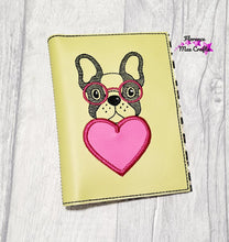 Load image into Gallery viewer, Doggie Applique Notebook Cover (2 sizes available) machine embroidery design DIGITAL DOWNLOAD