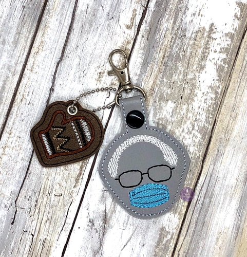 Bernie Snap tab and mitten charm set machine embroidery design DIGITAL DOWNLOAD