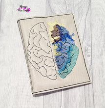 Load image into Gallery viewer, Creative Brain Sketchy Notebook Cover (2 sizes available) machine embroidery design DIGITAL DOWNLOAD