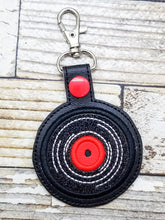 Load image into Gallery viewer, Record snap tab and charm set (single and multi files included for snap tab) machine embroidery design DIGITAL DOWNLOAD