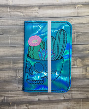 Load image into Gallery viewer, Cactus Skull Sketchy Notebook Cover (2 sizes available) machine embroidery design DIGITAL DOWNLOAD