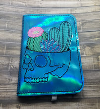 Load image into Gallery viewer, Cactus Skull Sketchy Notebook Cover (2 sizes available) machine embroidery design DIGITAL DOWNLOAD