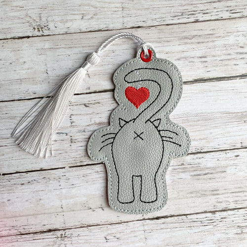 Cat butt heart bookmark machine embroidery design DIGITAL DOWNLOAD