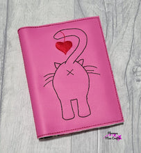 Load image into Gallery viewer, Cat Butt Notebook cover (2 sizes available) machine embroidery design DIGITAL DOWNLOAD