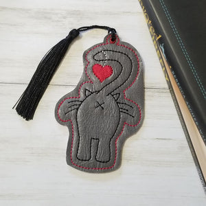 Cat butt heart bookmark machine embroidery design DIGITAL DOWNLOAD