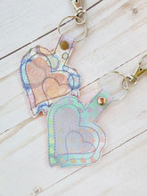 Load image into Gallery viewer, Sketchy Heart Snap tab machine embroidery design DIGITAL DOWNLOAD
