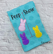 Load image into Gallery viewer, Peep Show applique machine embroidery design (5 sizes included) DIGITAL DOWNLOAD