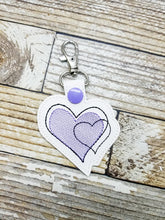 Load image into Gallery viewer, Sketchy Heart Snap tab machine embroidery design DIGITAL DOWNLOAD