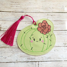 Load image into Gallery viewer, Flower Cactus Bookmark machine embroidery design DIGITAL DOWNLOAD