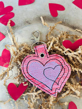 Load image into Gallery viewer, Sketchy Heart Snap tab machine embroidery design DIGITAL DOWNLOAD