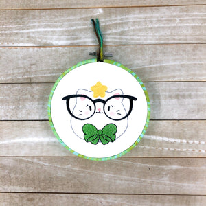 Glasses Kitty machine embroidery design (5 sizes included) DIGITAL DOWNLOAD