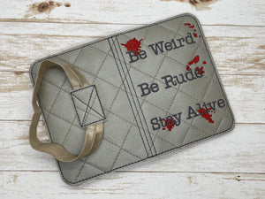 Be weird notebook cover (2 sizes available) machine embroidery design DIGITAL DOWNLOAD