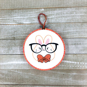 Glasses Bunny machine embroidery design (5 sizes included) DIGITAL DOWNLOAD