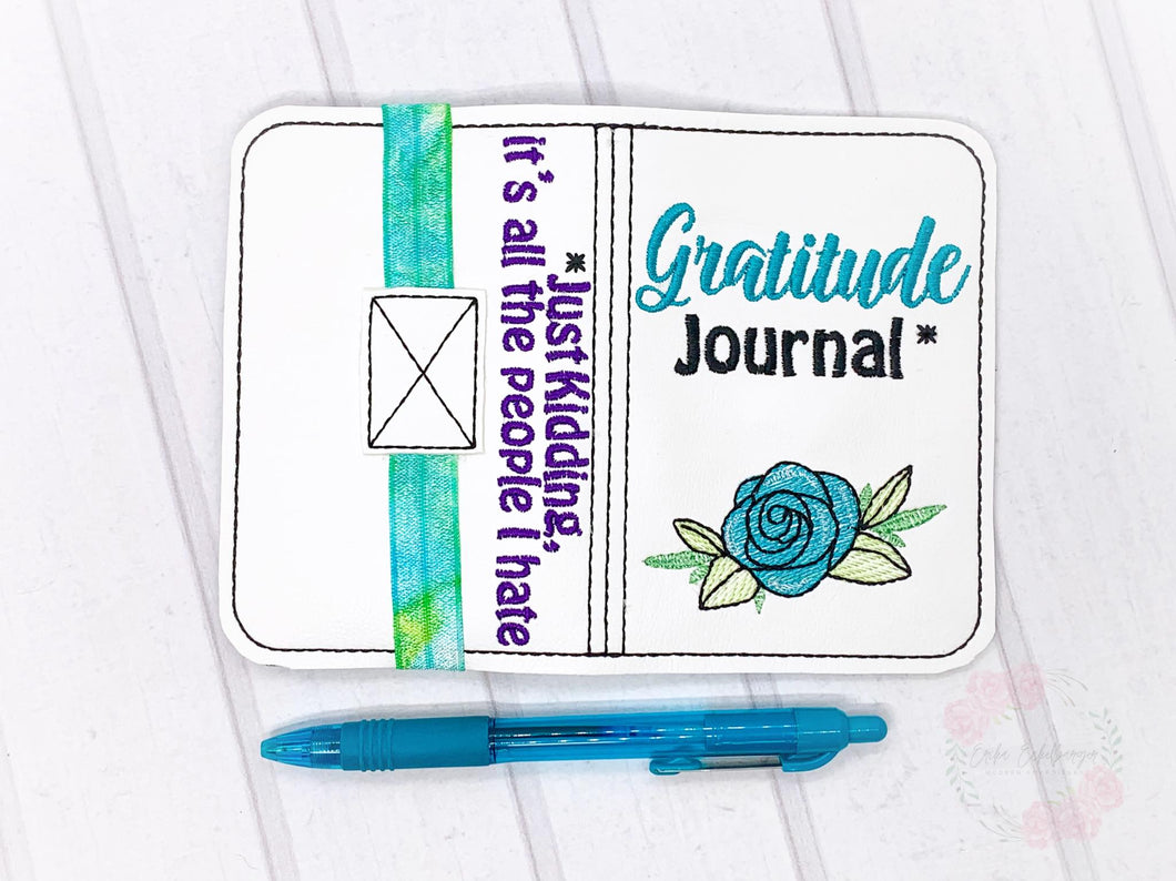 Gratitude List notebook cover (2 sizes available) machine embroidery design DIGITAL DOWNLOAD