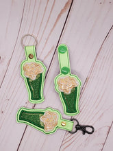 Load image into Gallery viewer, Green Beer Applique Snap tab (single &amp; multi file included) machine embroidery design DIGITAL DOWNLOAD