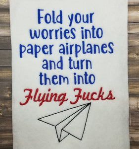 Flying F*cks machine embroidery design (4 sizes included) DIGITAL DOWNLOAD