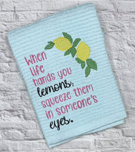 Load image into Gallery viewer, When life gives you lemons machine embroidery design (4 sizes included) DIGITAL DOWNLOAD