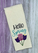 Load image into Gallery viewer, Hello Spring applique machine embroidery design (4 sizes included) DIGITAL DOWNLOAD
