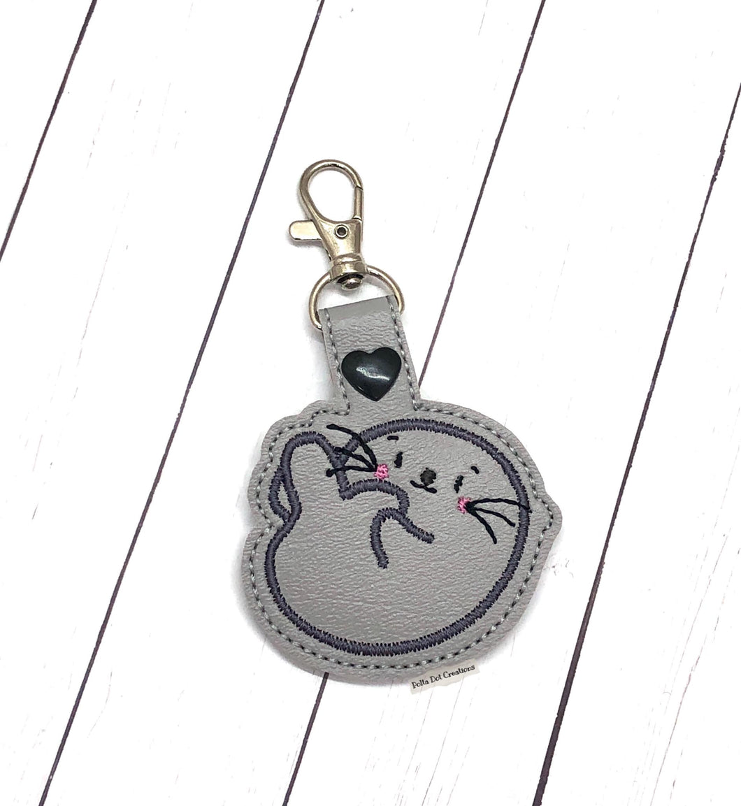 Seal snap tab machine embroidery design (single & multi files included) DIGITAL DOWNLOAD