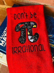 Don't be irrational Pi applique design (5 sizes included) machine embroidery design DIGITAL DOWNLOAD