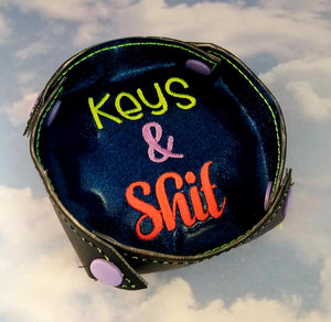 Keys & Sh*t ITH Tray (4 sizes included) machine embroidery design DIGITAL DOWNLOAD