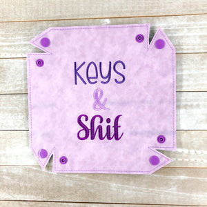 Keys & Sh*t ITH Tray (4 sizes included) machine embroidery design DIGITAL DOWNLOAD