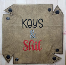 Load image into Gallery viewer, Keys &amp; Sh*t ITH Tray (4 sizes included) machine embroidery design DIGITAL DOWNLOAD
