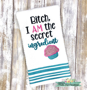 Secret ingredient applique machine embroidery design (5 sizes included) DIGITAL DOWNLOAD