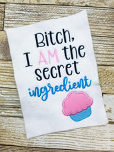Load image into Gallery viewer, Secret ingredient applique machine embroidery design (5 sizes included) DIGITAL DOWNLOAD