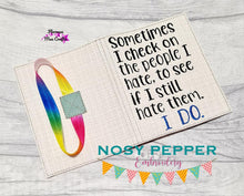 Load image into Gallery viewer, People I hate notebook cover (2 sizes available) machine embroidery design DIGITAL DOWNLOAD
